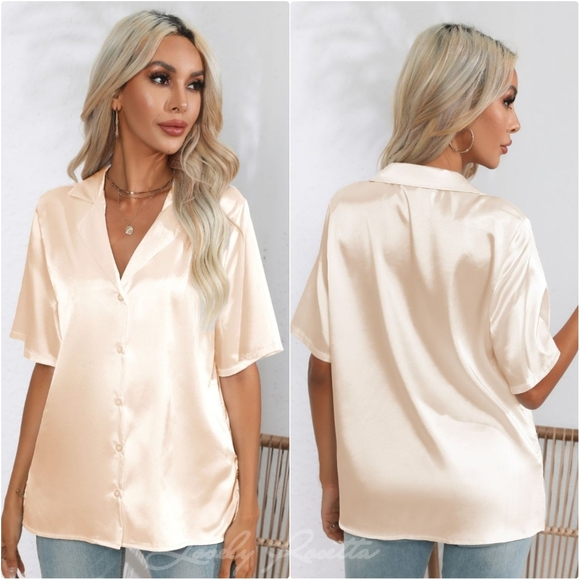 Classic Buttoned Collared Neck Short Sleeve Shirt - Picture 8 of 9